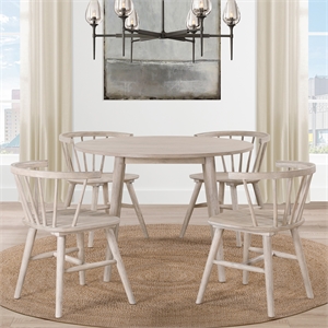 Pemberly Row Engineered Wood Contemporary 5-Piece 42&quot Round Dining Set Tan