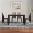 Pemberly Row Contemporary 5-piece Dining Set with 4 Chairs in Brown