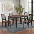 Pemberly Row Contemporary 5-piece Dining Set with 4 Chairs in Brown
