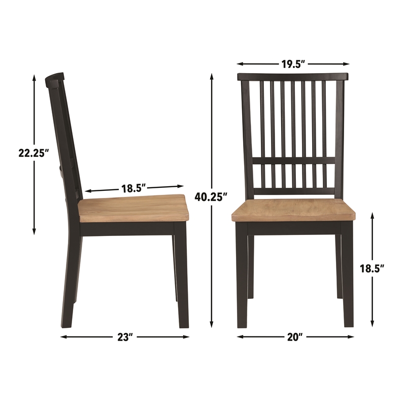 Pemberly Row 7-Piece Dining Set (Table & 6 Side Chairs) in Brown