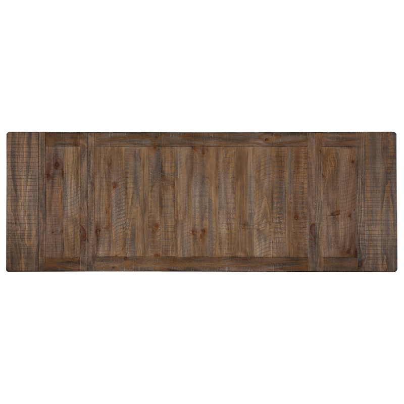 Pemberly Row Polyester Fabric Contemporary 7-piece Dining in Brown