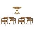 Pemberly Row 5-Piece Set of Faux Leather Chairs & Counter Table