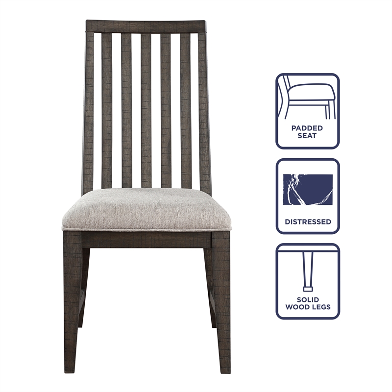 Pemberly Row 5-Piece Rustic Dining Set of 4 Side Chairs & Table