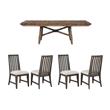 Pemberly Row 5-Piece Rustic Dining Set of 4 Side Chairs & Table