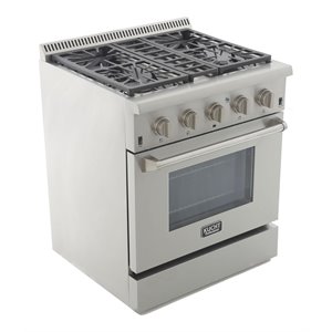 Pemberly Row 30&quot Dual Fuel Natural Gas Range with Knobs in Silver