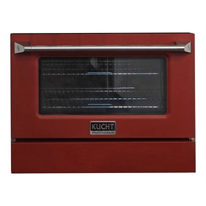 Pemberly Row 36&quot Stainless Steel Oven Door/Kick Plate Accessory in Red