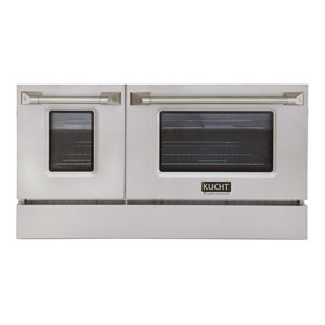 Pemberly Row 48&quot Stainless Steel Oven Door/Kick Plate Accessory in Silver