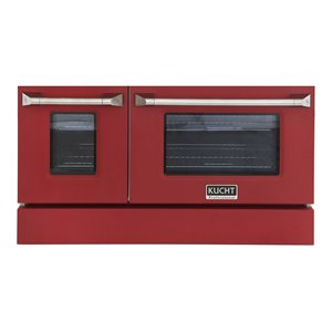 Pemberly Row 48&quot Stainless Steel Oven Door/Kick Plate Accessory in Red