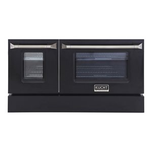 Pemberly Row 48&quot Stainless Steel Oven Door/Kick Plate Accessory in Black