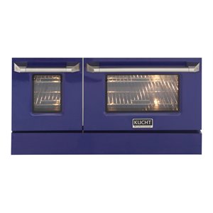 Pemberly Row 48&quot Stainless Steel Oven Door/Kick Plate Accessory in Blue
