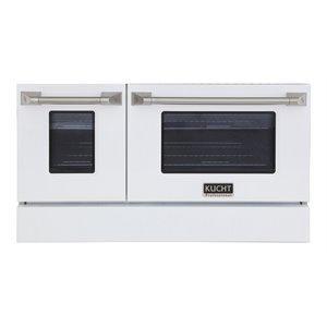 Pemberly Row 48&quot Stainless Steel Oven Door/Kick Plate Accessory in White