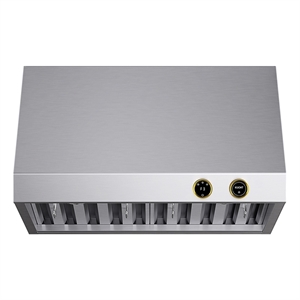 Pemberly Row 30&quot 900 CFM Under Cabinet Range Hood in Stainless Steel with Gold