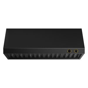 Pemberly Row 48&quot 900 CFM Under Cabinet Range Hood in Titanium Steel with Gold