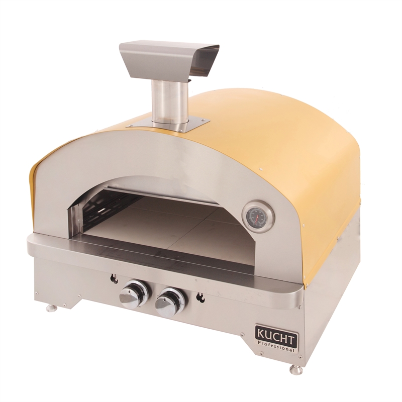 Pemberly Row Outdoor Portable Propane Gas Pizza Oven in Yellow