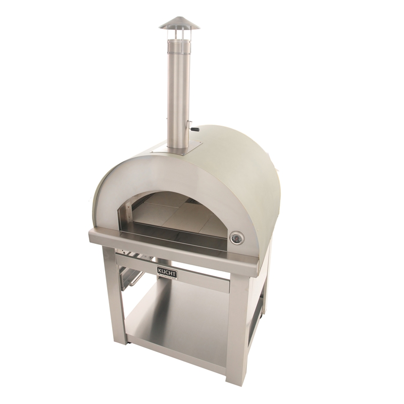 Pemberly Row Outdoor Wood Fired Pizza Oven in Stainless Steel