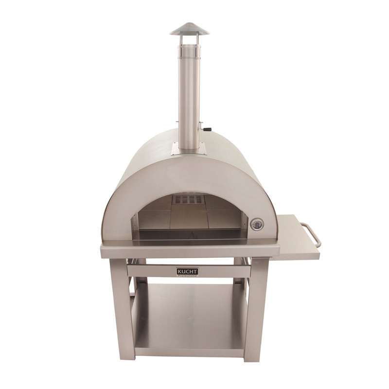 Pemberly Row Outdoor Wood Fired Pizza Oven in Stainless Steel
