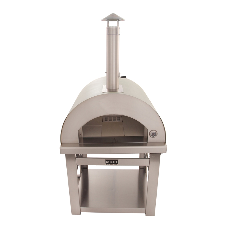 Pemberly Row Outdoor Wood Fired Pizza Oven in Stainless Steel