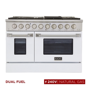 Pemberly Row 48&quot 6.7 cu. ft. Dual Fuel Range for Natural Gas in White