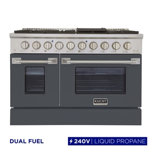 Pemberly Row 48&quot 6.7 cu. ft. Dual Fuel Range for Propane Gas in Gray