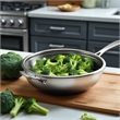 Pemberly Row Culinary Professional 3-Ply Stainless Steel Wok with Lid