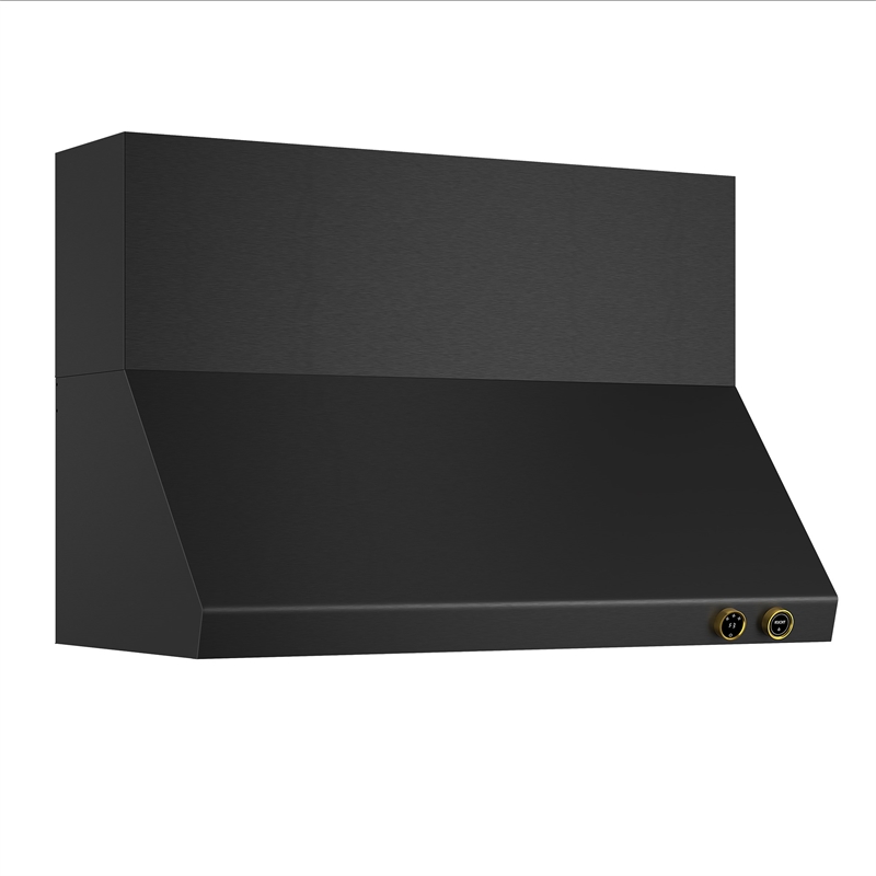 Pemberly Row Dual Fuel Range Natural Gas in Titanium Steel Wall Mount Range Hood