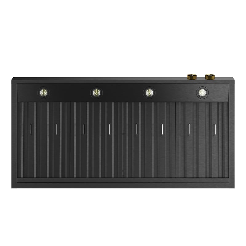 Pemberly Row Dual Fuel Range Propane Gas in Titanium Steel Wall Mount Range Hood