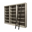 Pemberly Row 8' Tall Wood Bookcase Wall With Ladder Aged Office Bookcases White