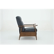 Pemberly Row Leather Push Thru The Arms Recliner in Santa Fe Ocean