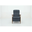 Pemberly Row Leather Push Thru The Arms Recliner in Santa Fe Ocean