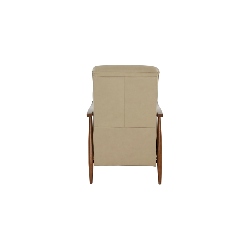Pemberly Row Leather Push Thru The Arms Recliner in Shoreham Cream