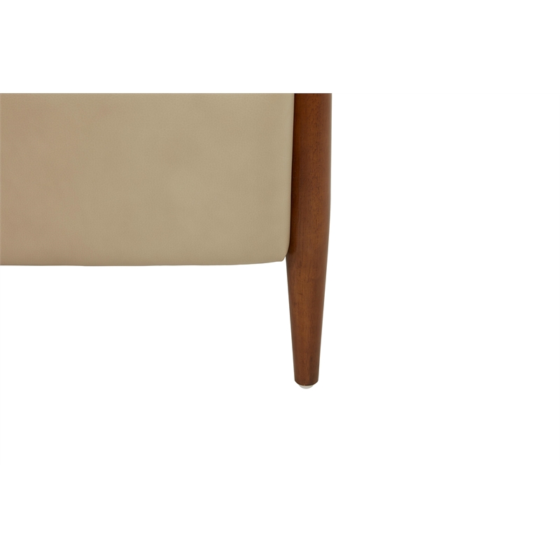 Pemberly Row Leather Push Thru The Arms Recliner in Shoreham Cream