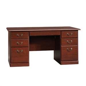 Pemberly Row Engineered Wood 6-Drawers Computer Desk in Classic Cherry