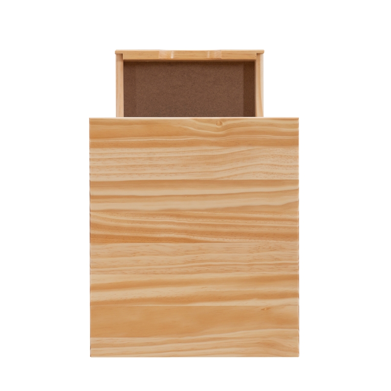 Pemberly Row Six Drawer Rolling Storage Cart in Natural Brown Wood
