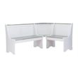Pemberly Row Two Tone Pine Wood Coastal Corner Dining Nook in Graywash/White