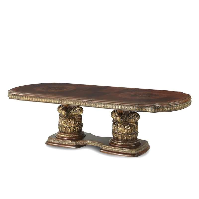Pemberly Row Rectangular Wood Dining Table in Classic Chestnut