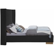 Pemberly Row Contemporary Black Finish Boucle Fabric Queen Bed