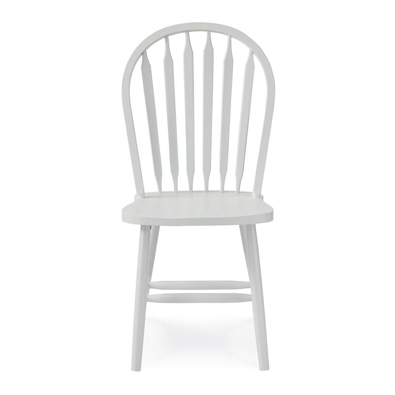 Pemberly Row Traditional Solid Wood Arrowback Chair in White