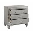 Pemberly Row 4-Piece Wood Cal King Bedroom Set with Nightstand in Silver