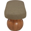 Pemberly Row Contemporary Rich Olive Green Boucle Fabric Bench
