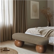 Pemberly Row Contemporary Rich Olive Green Boucle Fabric Bench