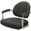 Pemberly Row Swivel Metal Dining Caster Chair in Dark Gray on White Frame