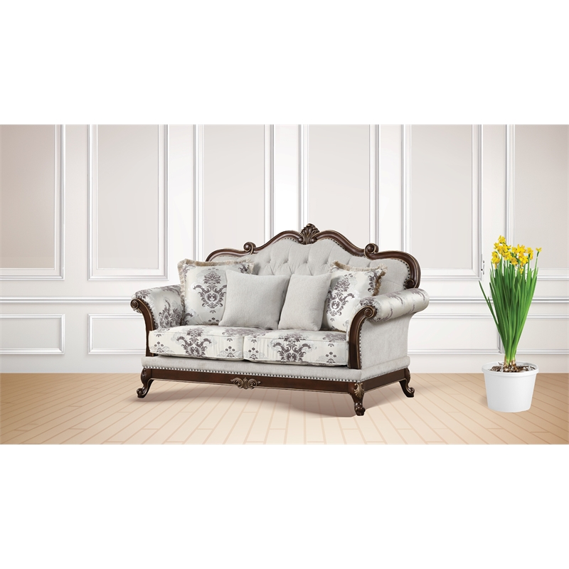 Pemberly Row Traditional 5-Piece Living Room Set Made with wood in Ivory