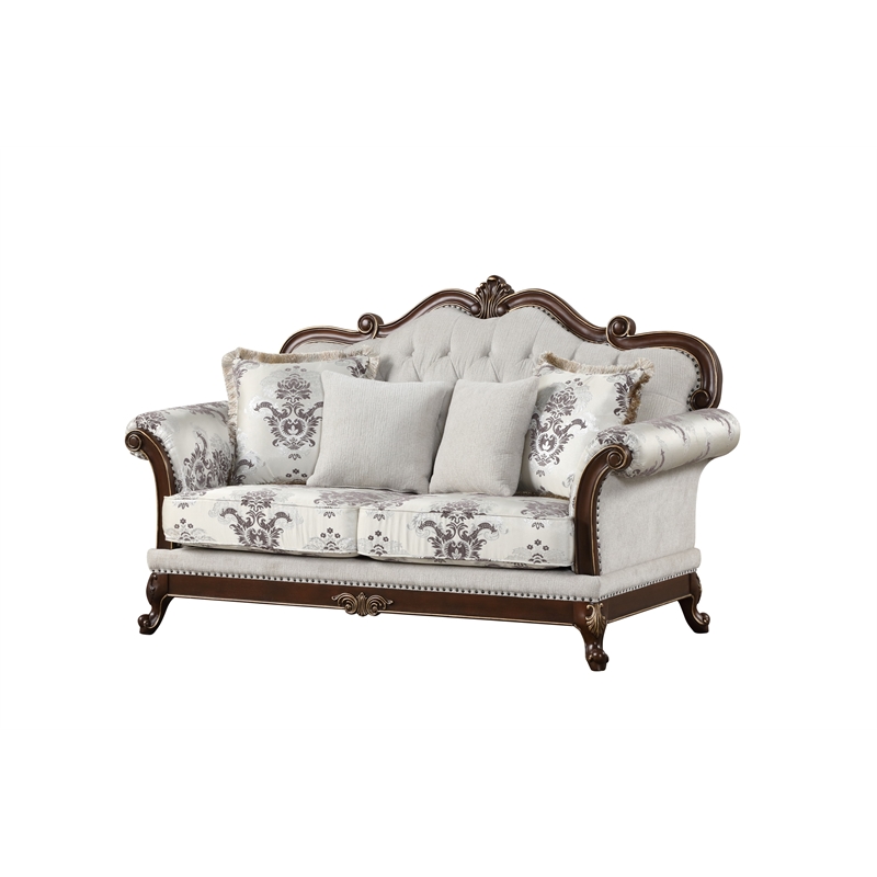 Pemberly Row Traditional 5-Piece Living Room Set Made with wood in Ivory