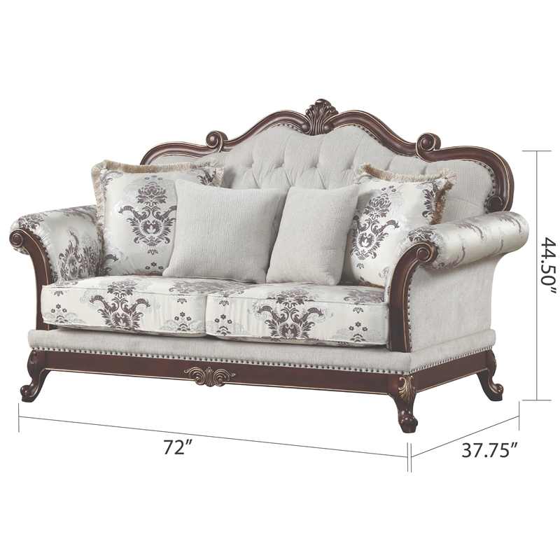 Pemberly Row Traditional 5-Piece Living Room Set Made with wood in Ivory