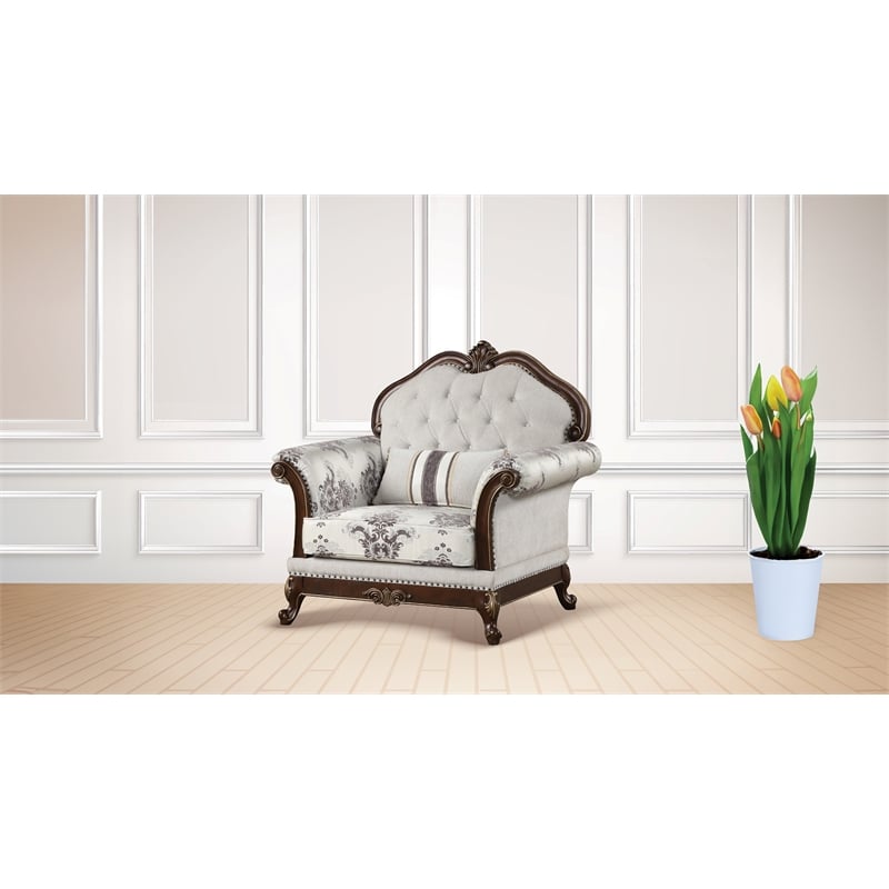 Pemberly Row Traditional 5-Piece Living Room Set Made with wood in Ivory