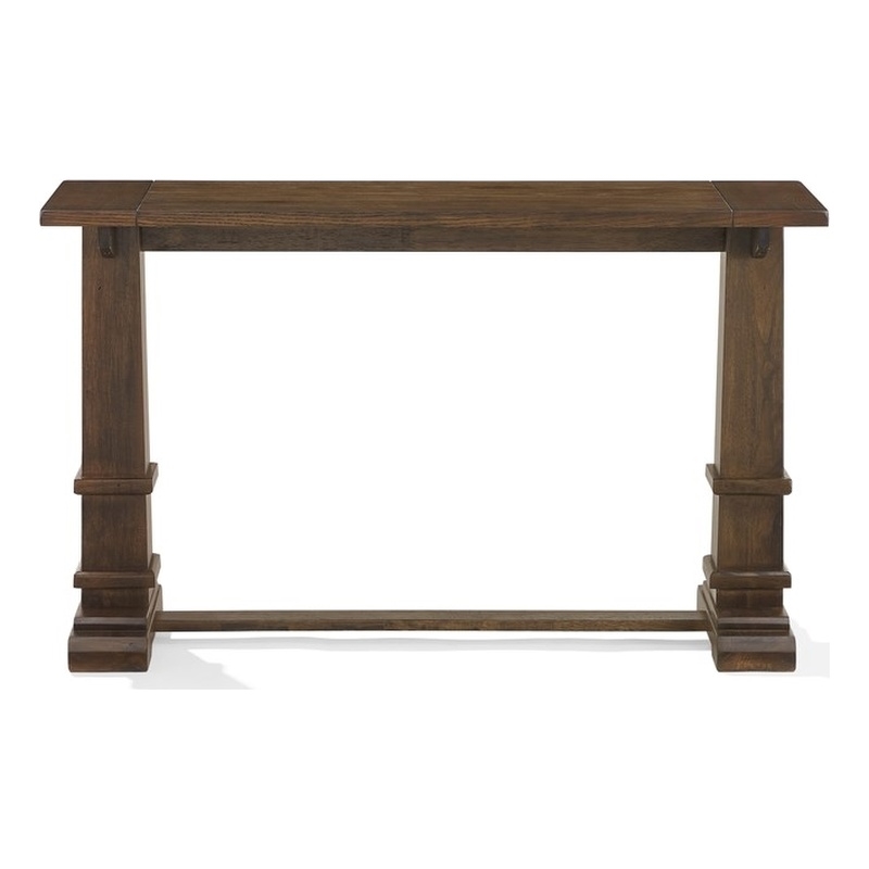 Pemberly Row Contemporary Entryway Console Table in Dark Oak