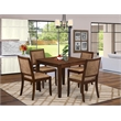 Pemberly Row Mid-Century 5-Piece Dining Room Set in Walnut Finish