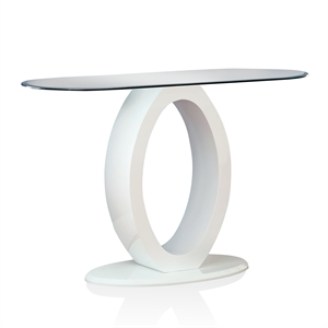 Pemberly Row Contemporary Wood Console Table in White Finish