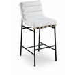 Pemberly Row Contemporary Cream Boucle Polyester Fabric Bar Stool