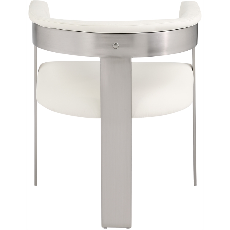 Pemberly Row Contemporary Cream Vegan Leather Dining Chair (Set of 2)